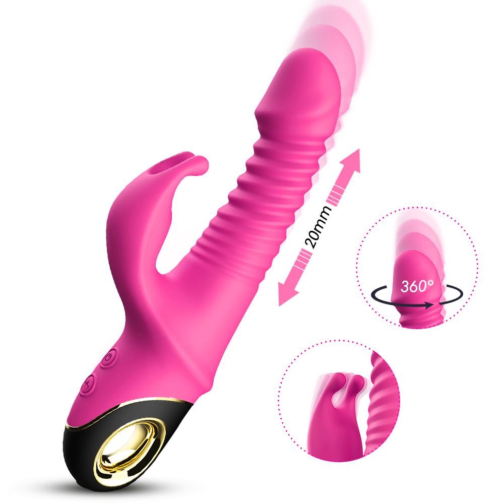 Wibrator króliczek silikonowy Zing pulsacyjnoobrotowy różowy 20cm