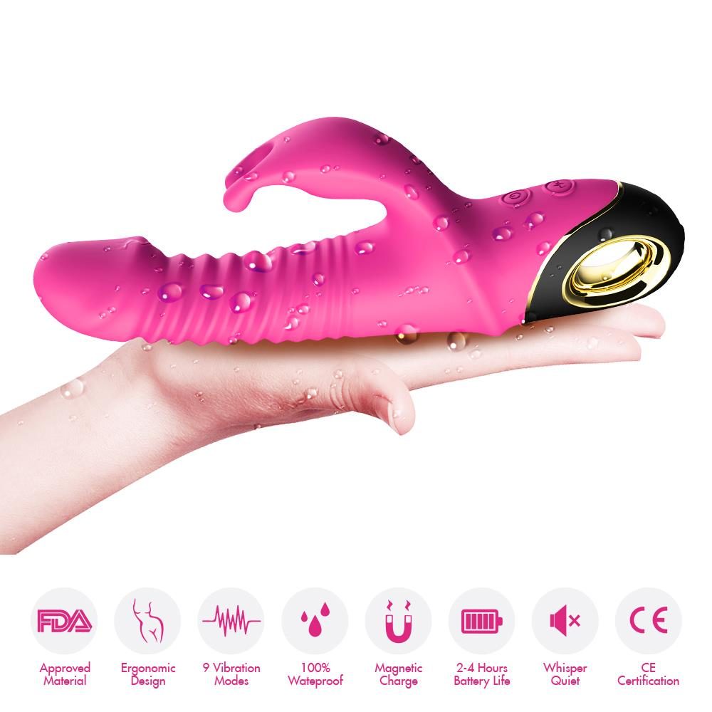 Wibrator króliczek silikonowy Zing pulsacyjnoobrotowy różowy 20cm