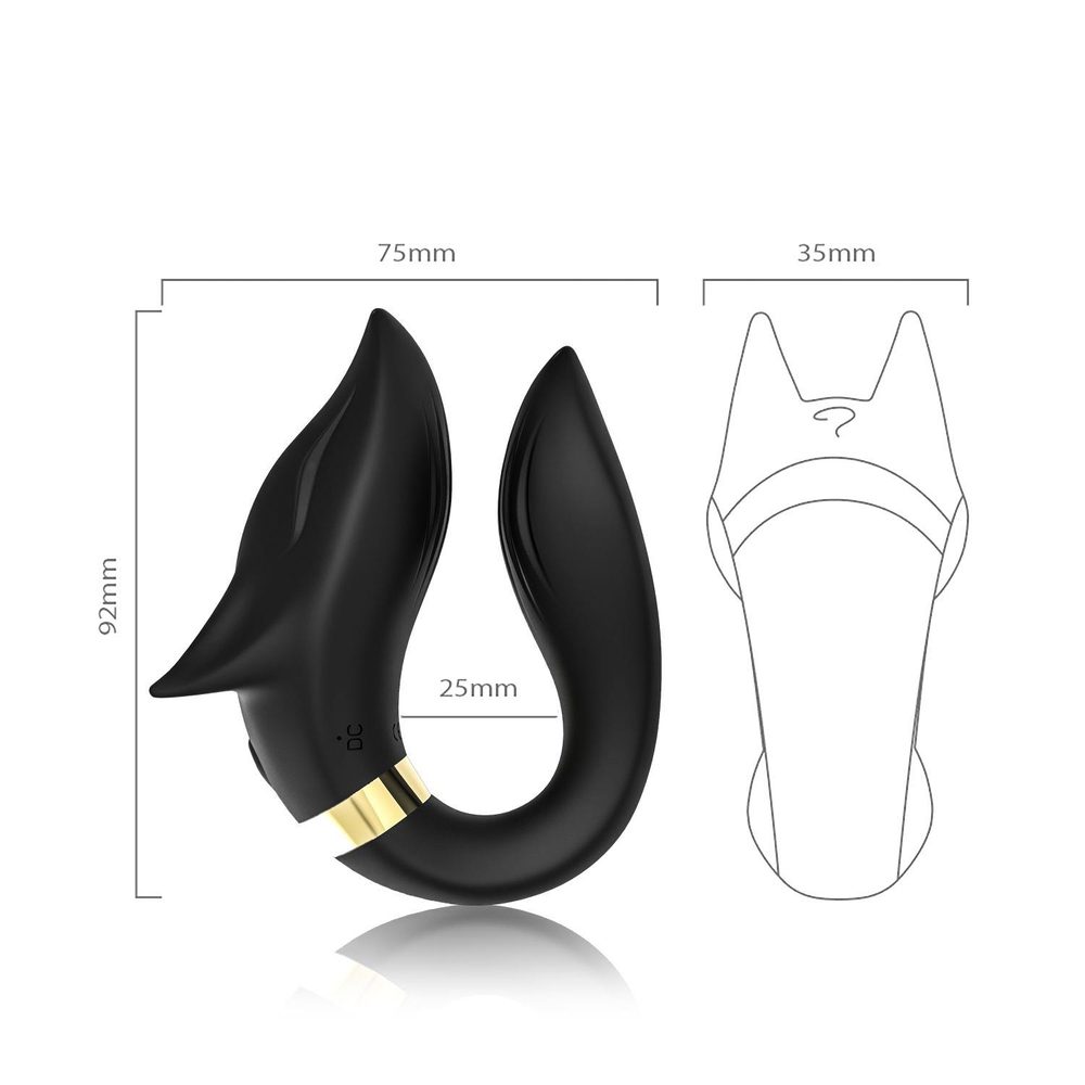 Stymulator łechtaczki Fox silikonowy czarny USB wodoodporny