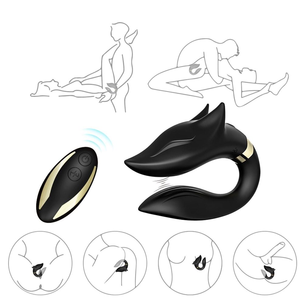Stymulator łechtaczki Fox silikonowy czarny USB wodoodporny