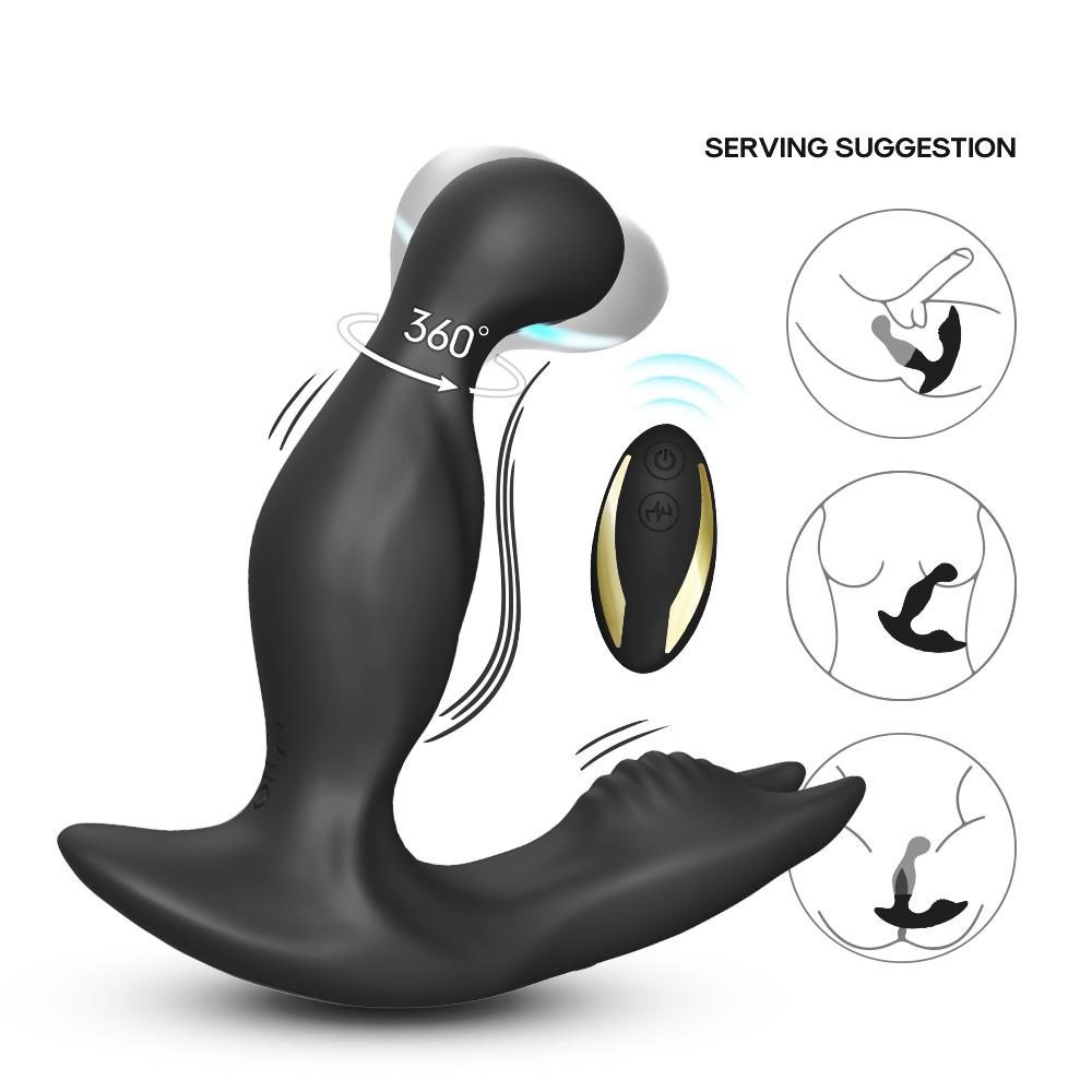 Masażer prostaty Bat King obrotowy czarny USB