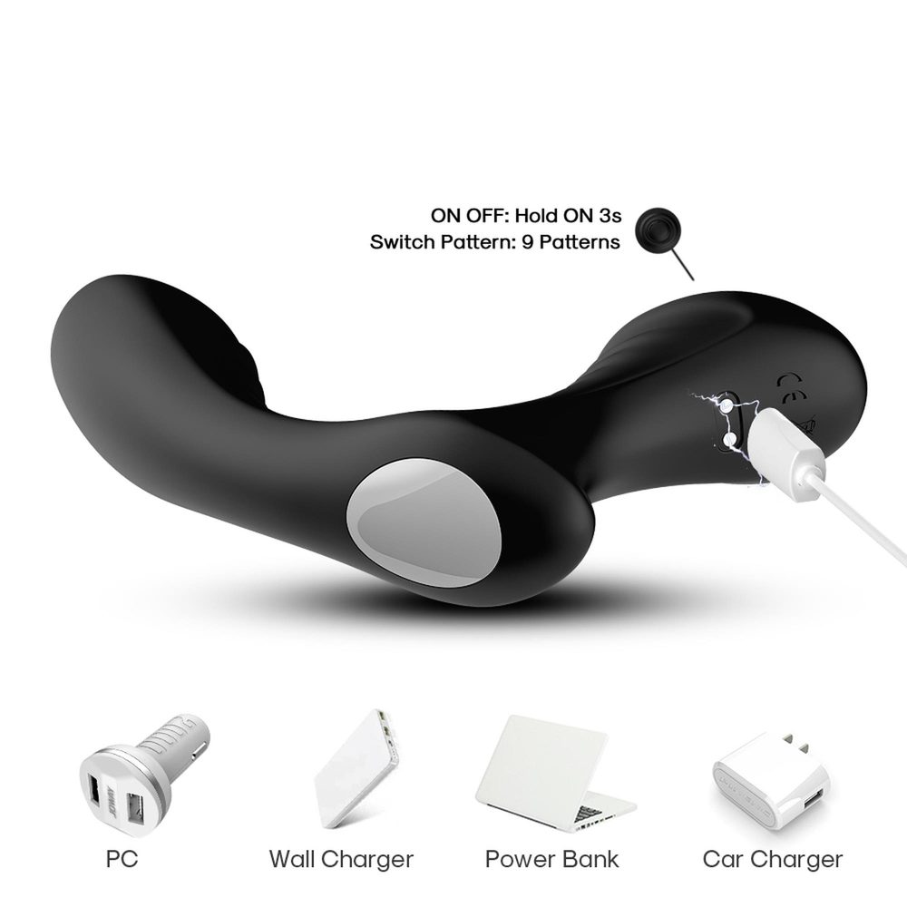 Masażer prostaty ergonomiczny silikonowy B Series Joy Storm czarny USB