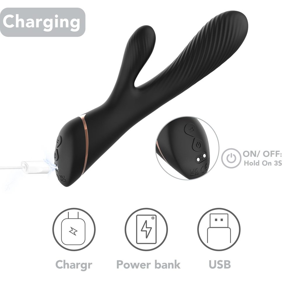 Wibrator króliczek Hare czarny silikonowy USB 9 wibracji