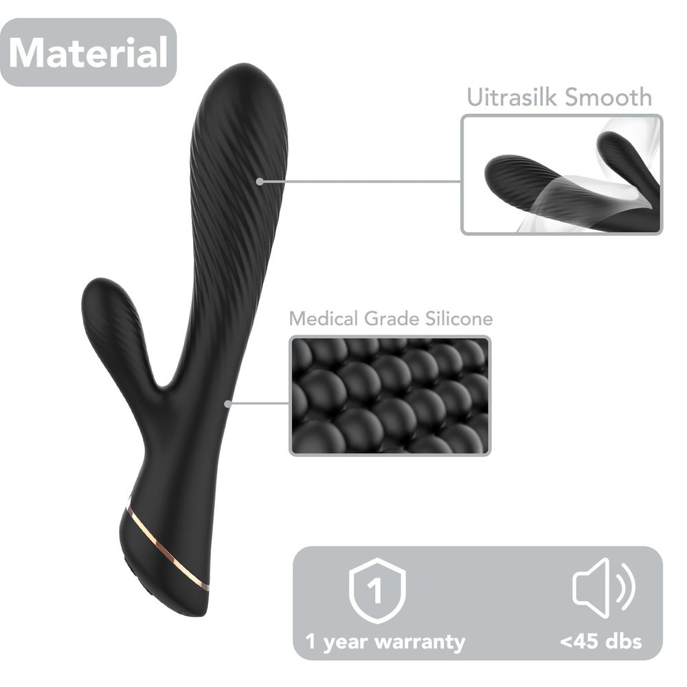 Wibrator króliczek Hare czarny silikonowy USB 9 wibracji