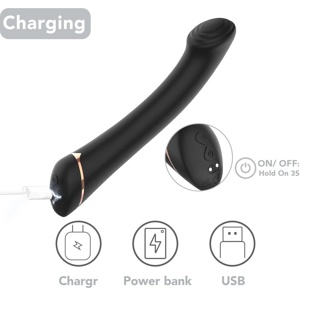Wibrator punktu G silikonowy Gwand czarny USB