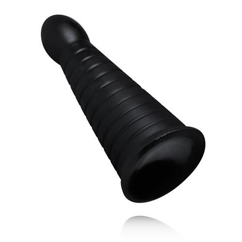 Korek analny BUTTR XXL żebrowany czarny z przyssawką 26 cm