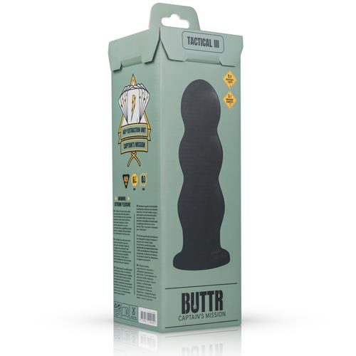 Korek analny BUTTR Tactical III żebrowany XXL czarny