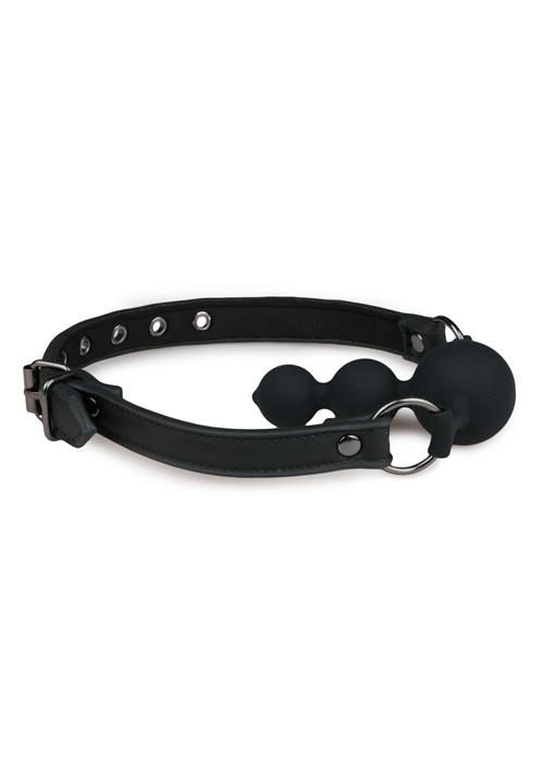 Knebel piłkowy silikonowy z koralikami EasyToys czarny 10 cm