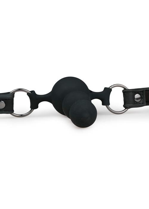 Knebel piłkowy silikonowy z koralikami EasyToys czarny 10 cm