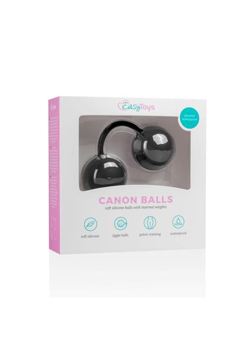 Kulki miłości Canon Balls EasyToys czarne silikonowe 20 cm
