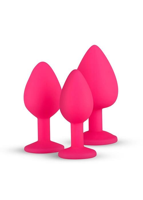 Zestaw silikonowych wtyczek analnych EasyToys różowy