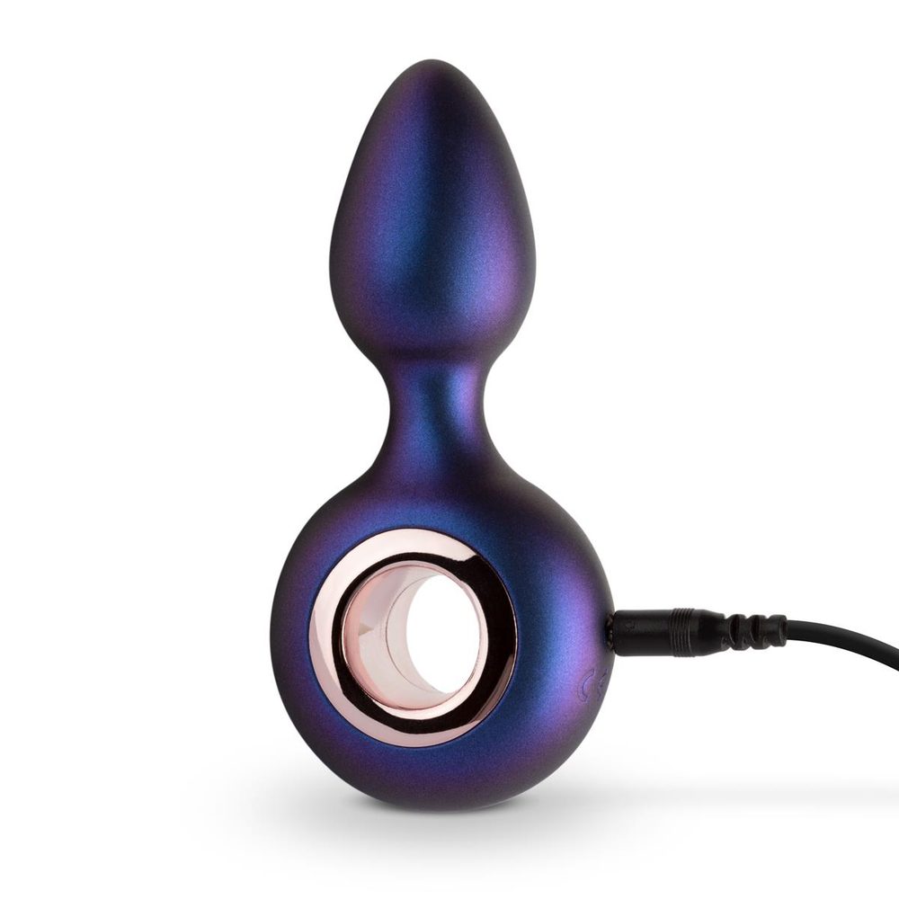 Wibrujący korek analny Hueman Deep Space fioletowy USB