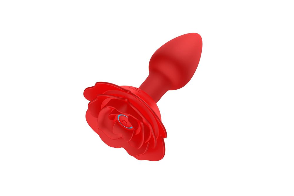 Wibrujący obracający korek analny Róża B Series Cute silikonowy USB