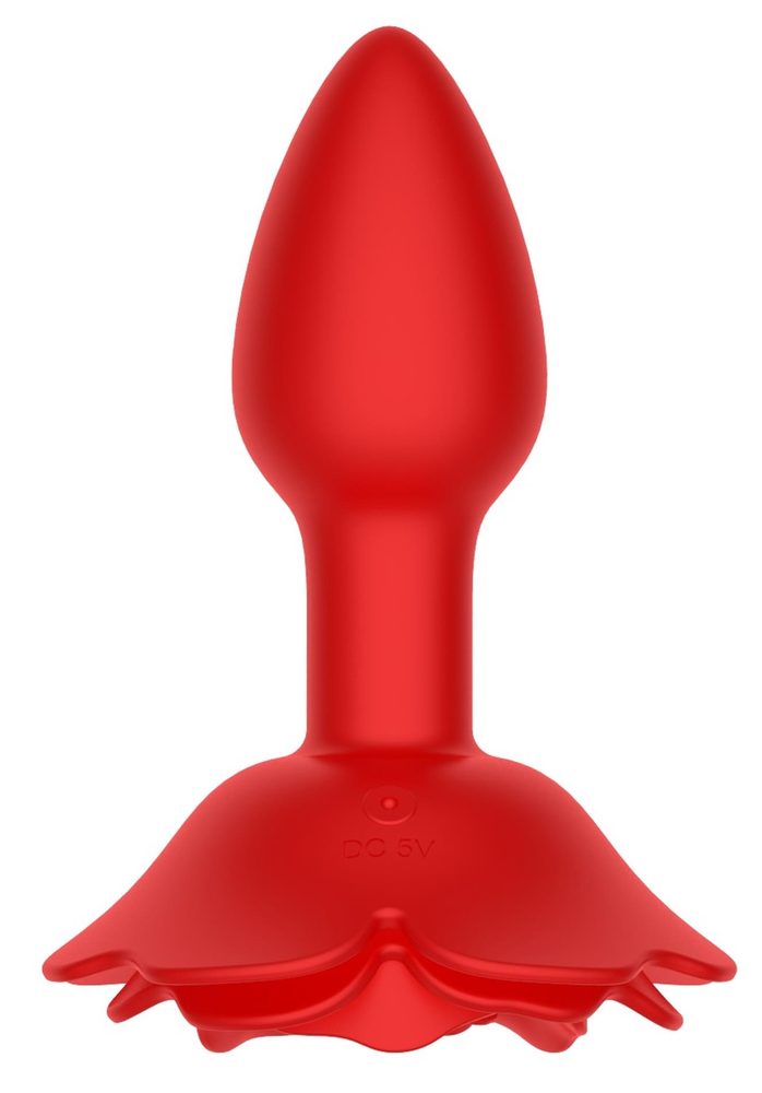 Wibrujący obracający korek analny Róża B Series Cute silikonowy USB