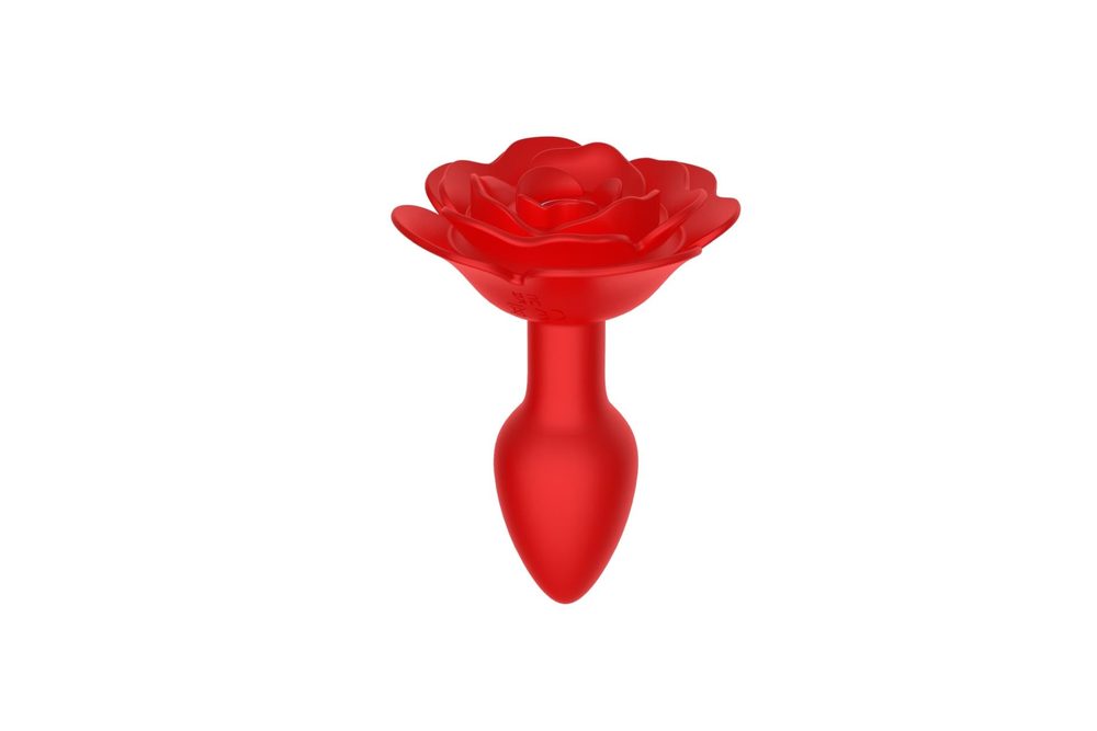 Wibrujący obracający korek analny Róża B Series Cute silikonowy USB