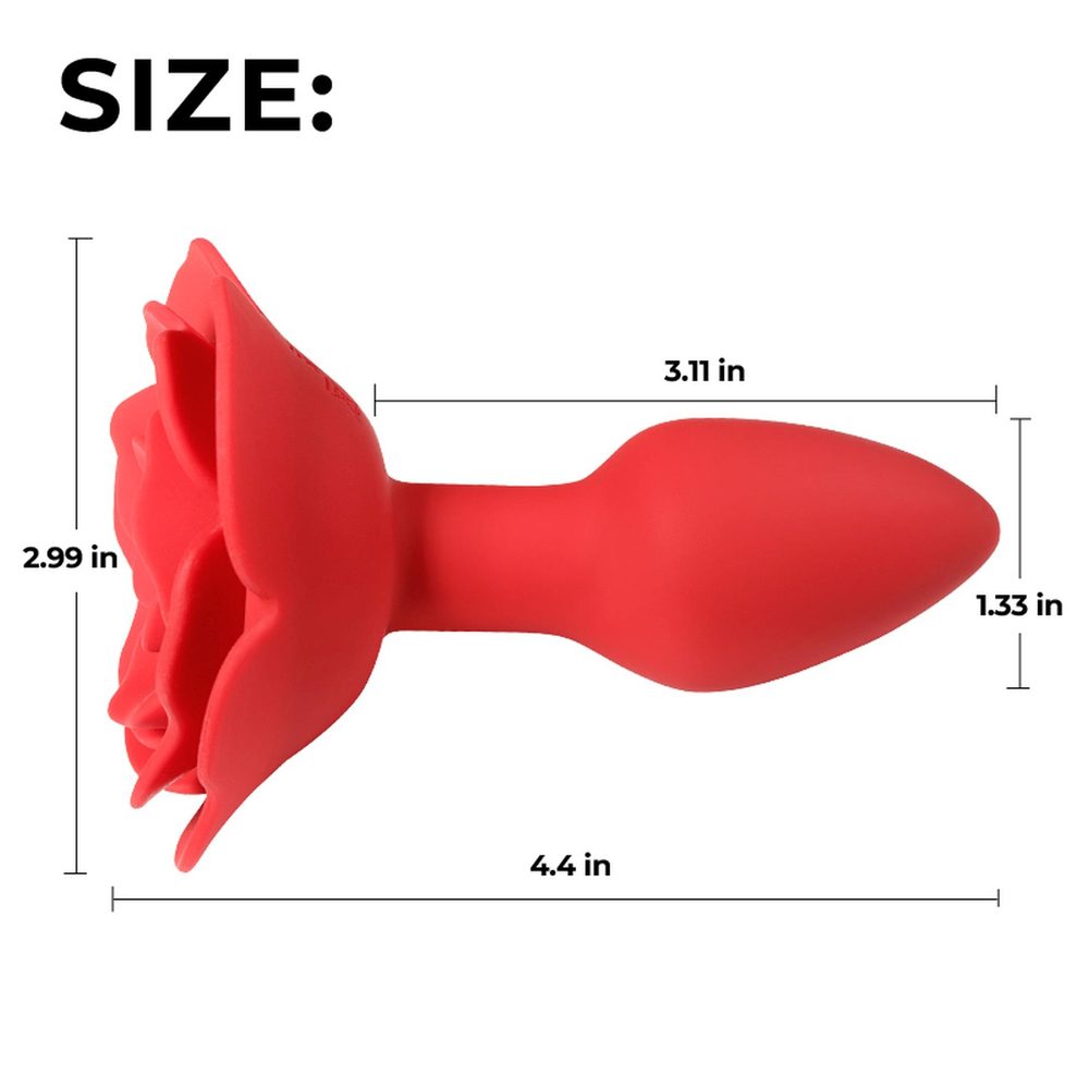 Wibrujący obracający korek analny Róża B Series Cute silikonowy USB