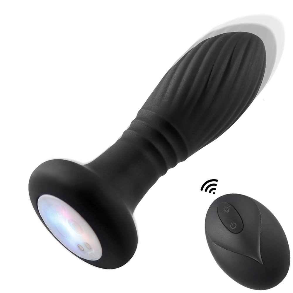Wibrujący korek analny z LED B Series Cute czarny