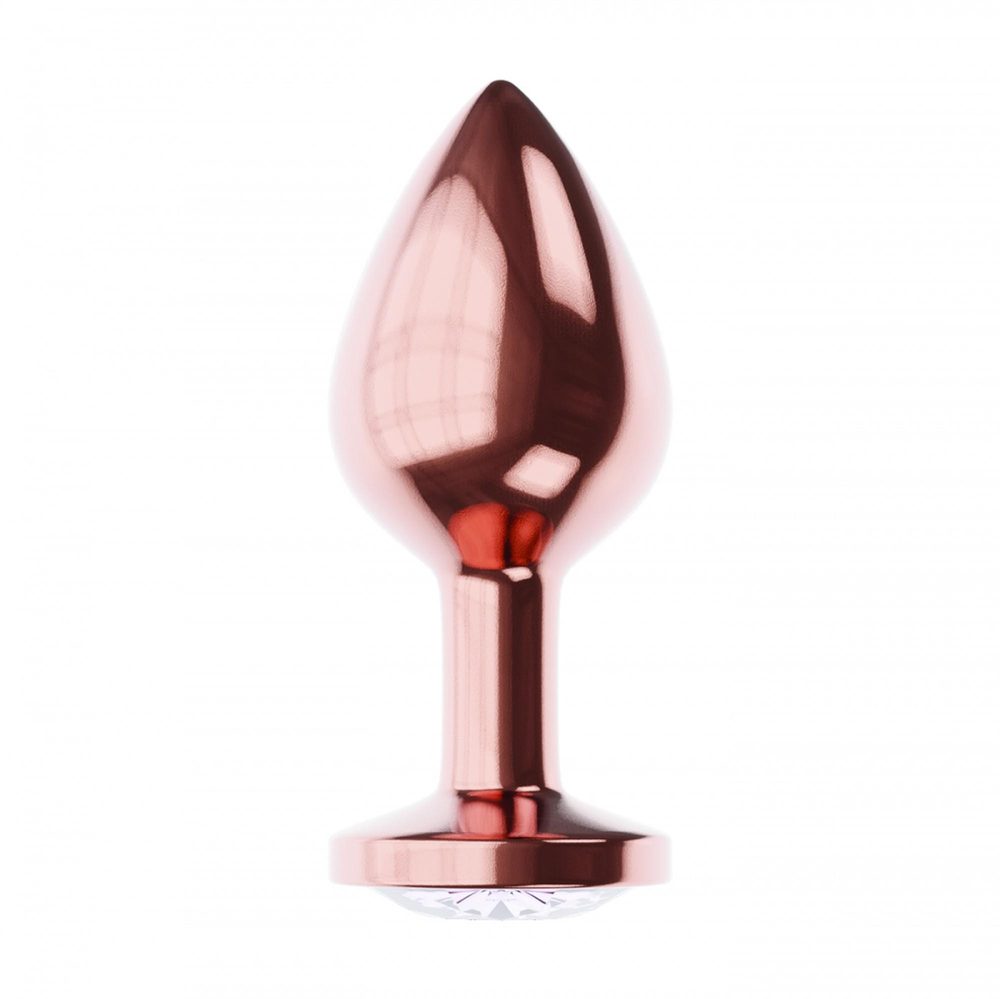 Korek analny metalowy Diamond Shine L różowe złoto 8,3 cm