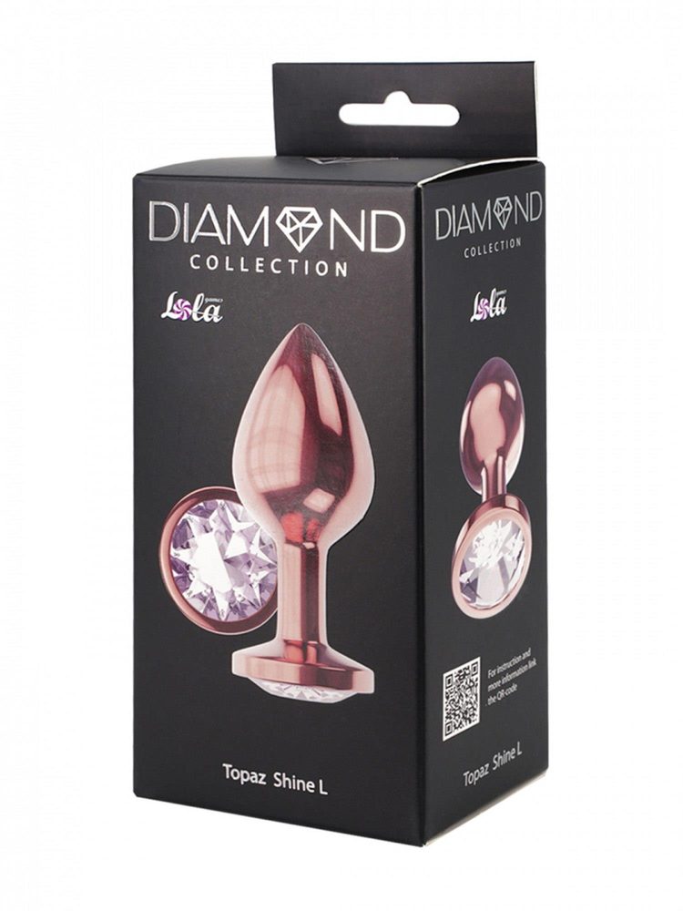Korek analny metalowy Diamond Shine L różowe złoto 8,3 cm