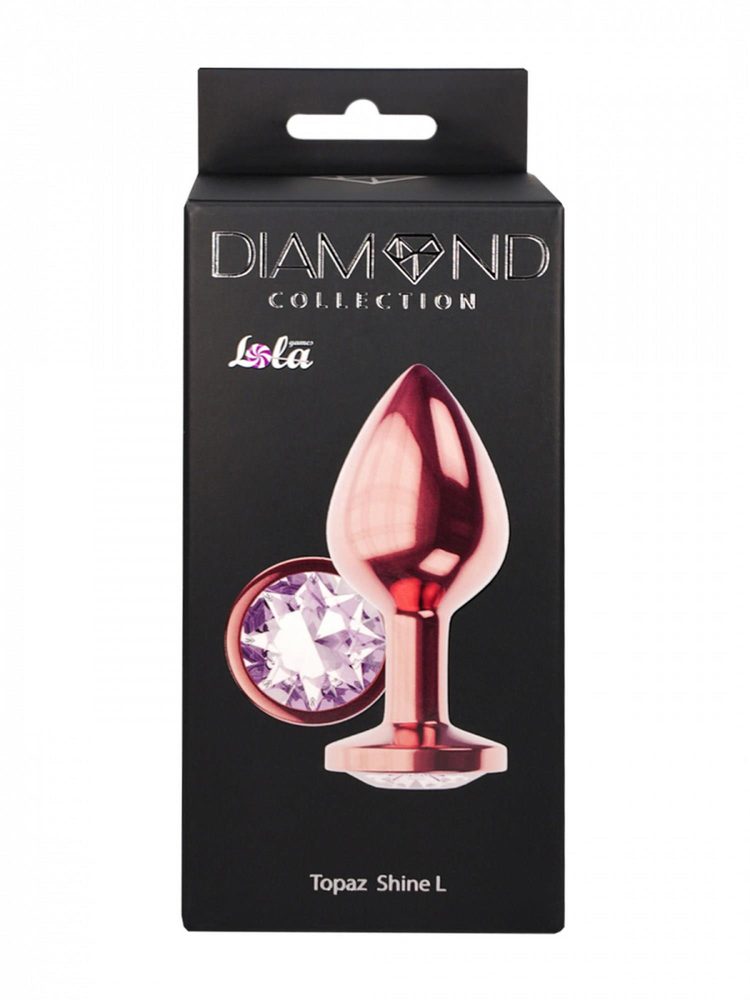 Korek analny metalowy Diamond Shine L różowe złoto 8,3 cm
