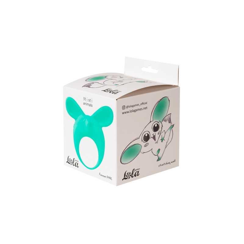 Pierścień wibrujący silikonowy MiMi Animals Fennec Phil zielony