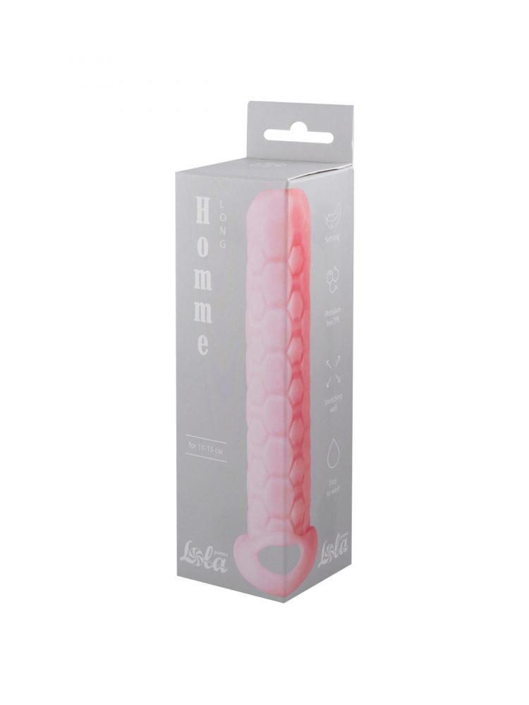 Przedłużka na penisa Homme Long różowa TPE 15,5 cm
