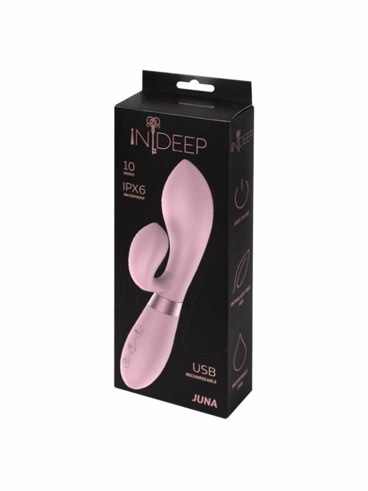 Wibrator króliczek silikonowy Indeep Juna różowy USB 21,5 cm