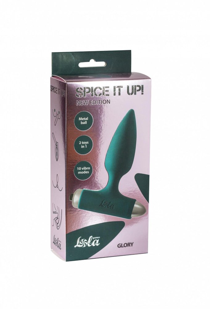 Wibrujący korek analny Lola Toys Glory ciemnozielony 15 cm