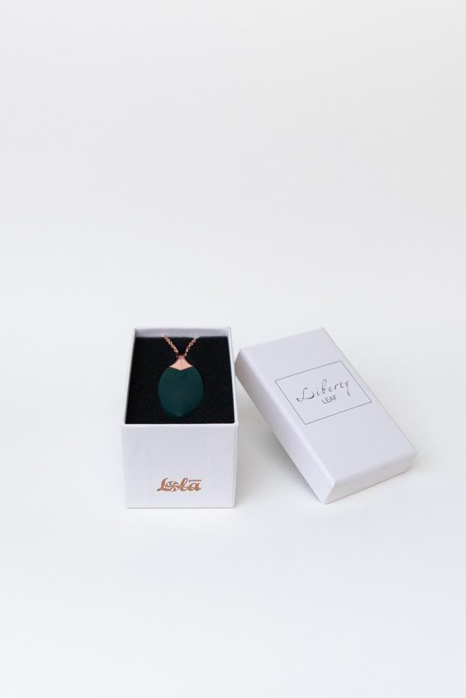Mini wibrator naszyjnik Liberty Leaf zielony silikonowy