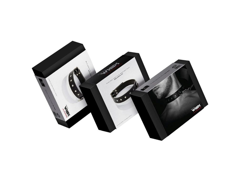 Obroża męska wąska Whips Collection skórzana 3 cm