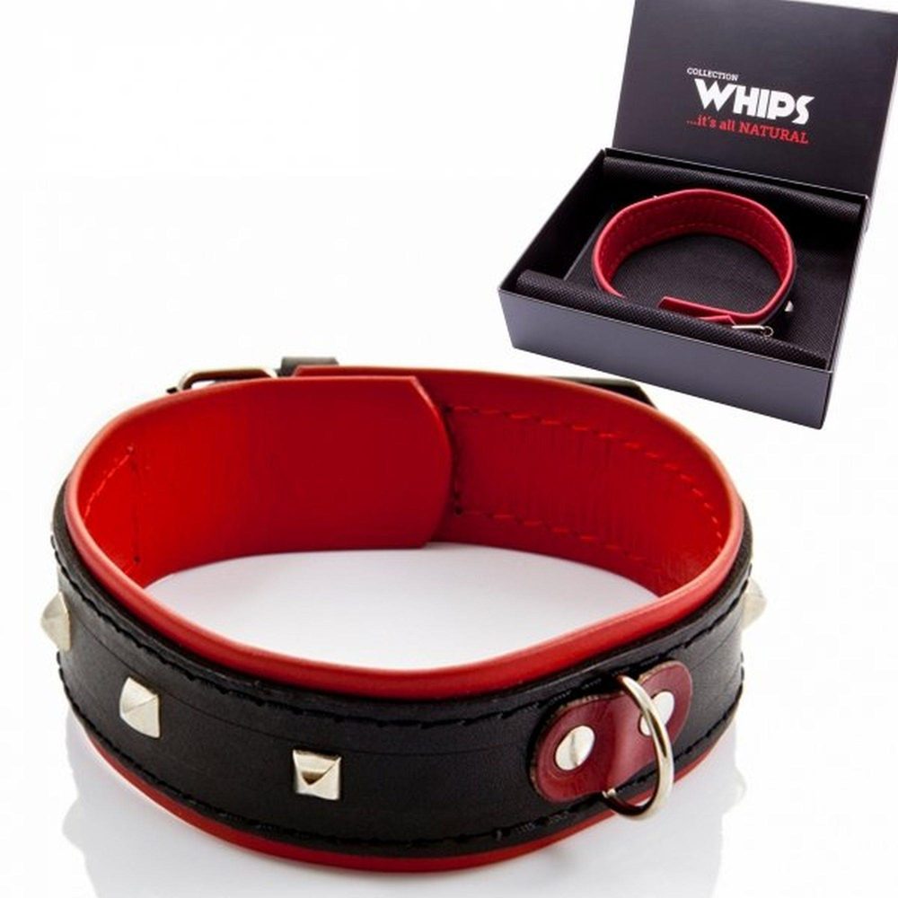 Obroża damska z ćwiekami Whips Collection regulowana 38 do 44 cm