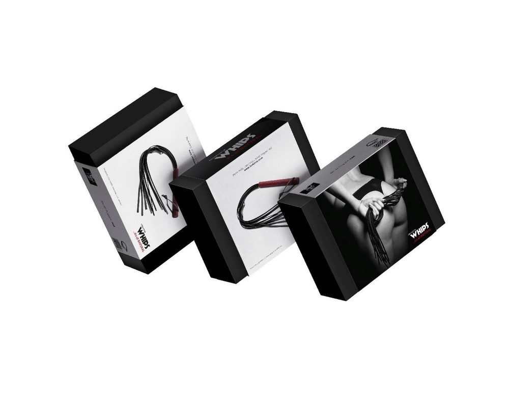 Pejcz mały skórzany Whips czerwony 60 cm