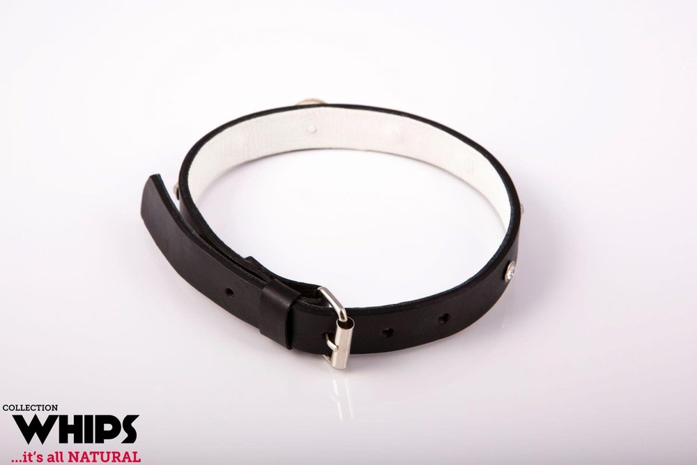 Obroża damska wąska Whips Collection biała