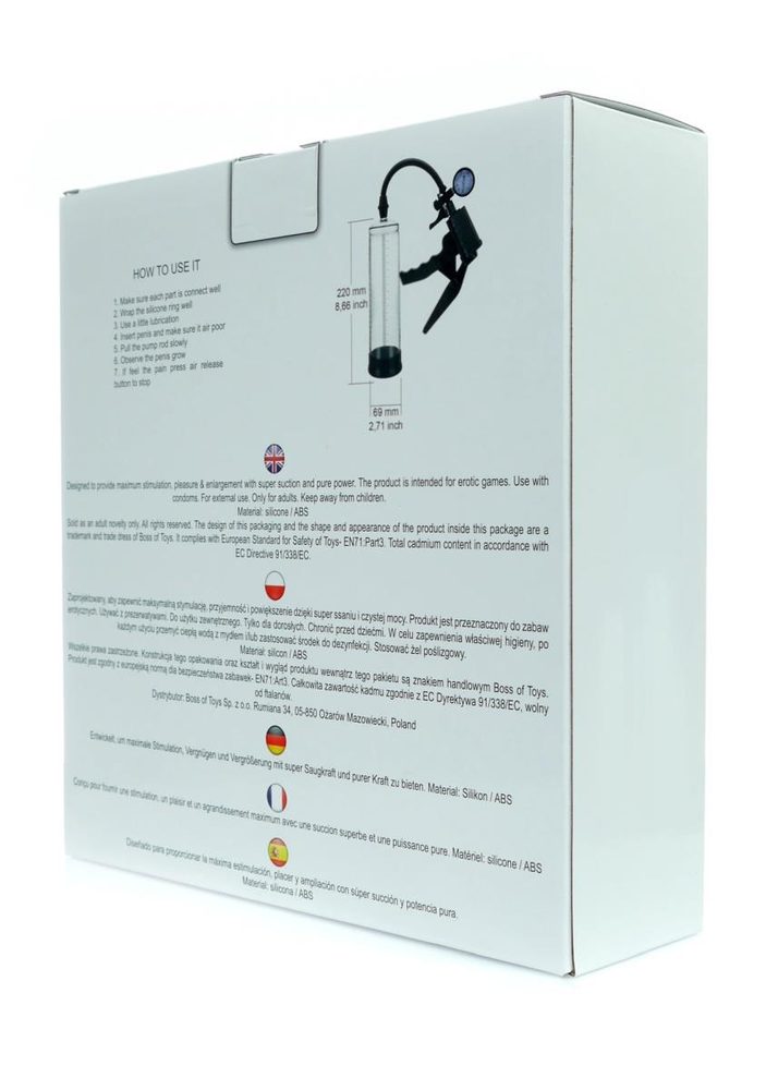 Pompka próżniowa powiększająca Powerpump PRO 01 transparentna