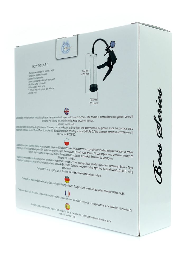 Pompka próżniowa powiększająca Powerpump PRO 01 transparentna