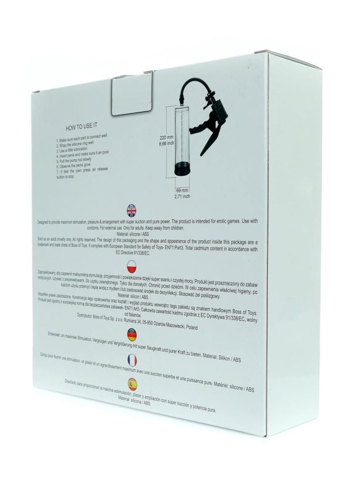 Pompka próżniowa powiększająca Powerpump PRO 02 transparentna