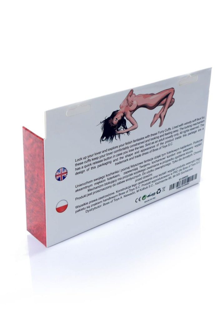 Kajdanki pluszowe Fetish B Series czerwone