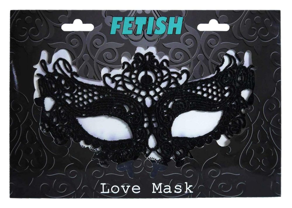 Maska wenecka czarna haftowana Fetish B Series
