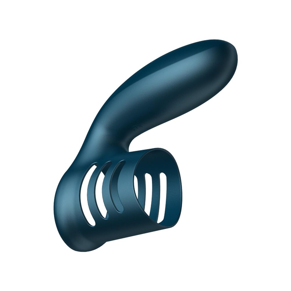 Pierścień wibracyjny silikonowy B Series Fox niebieski USB 7 trybów