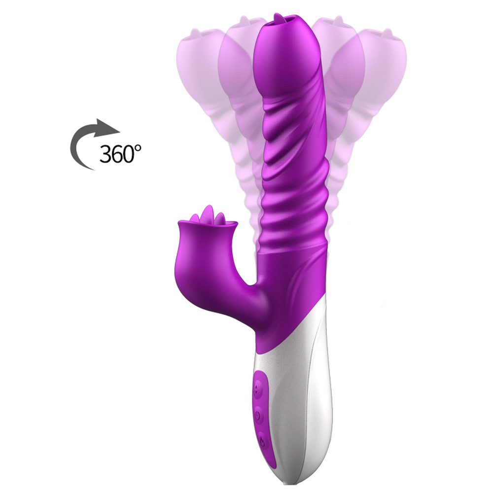 Silikonowy Wibrator USB 10 Funkcji z Pchnięciem i Podgrzewaniem
