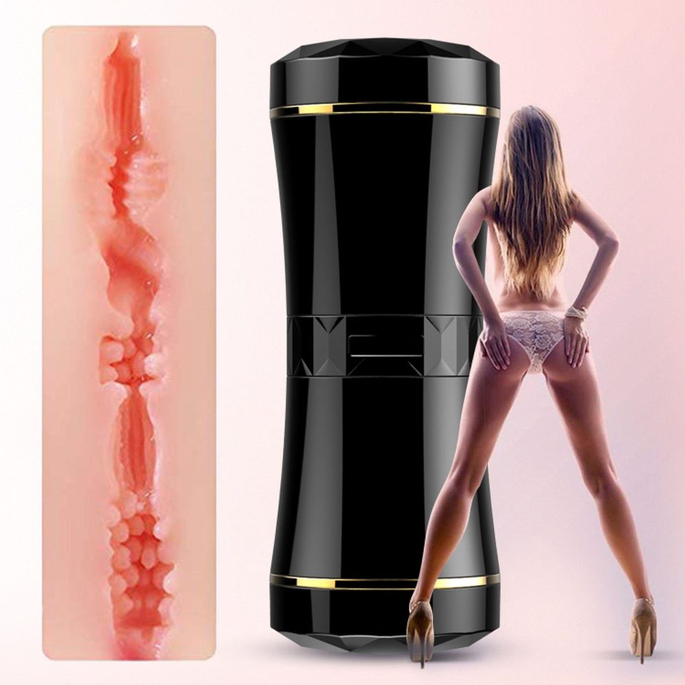 Realistyczny dwustronny masturbator z wibracją B Series Fox
