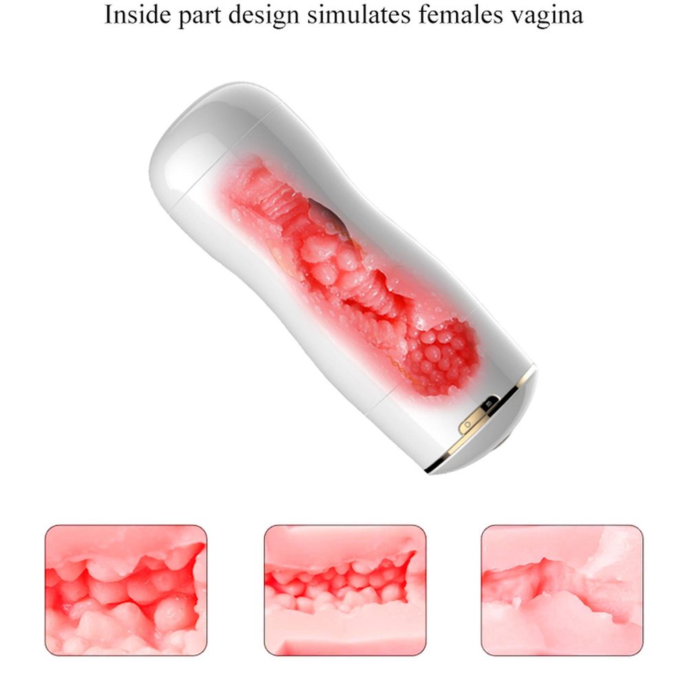 Dwustronny masturbator z wibracją B Series Fox biały USB
