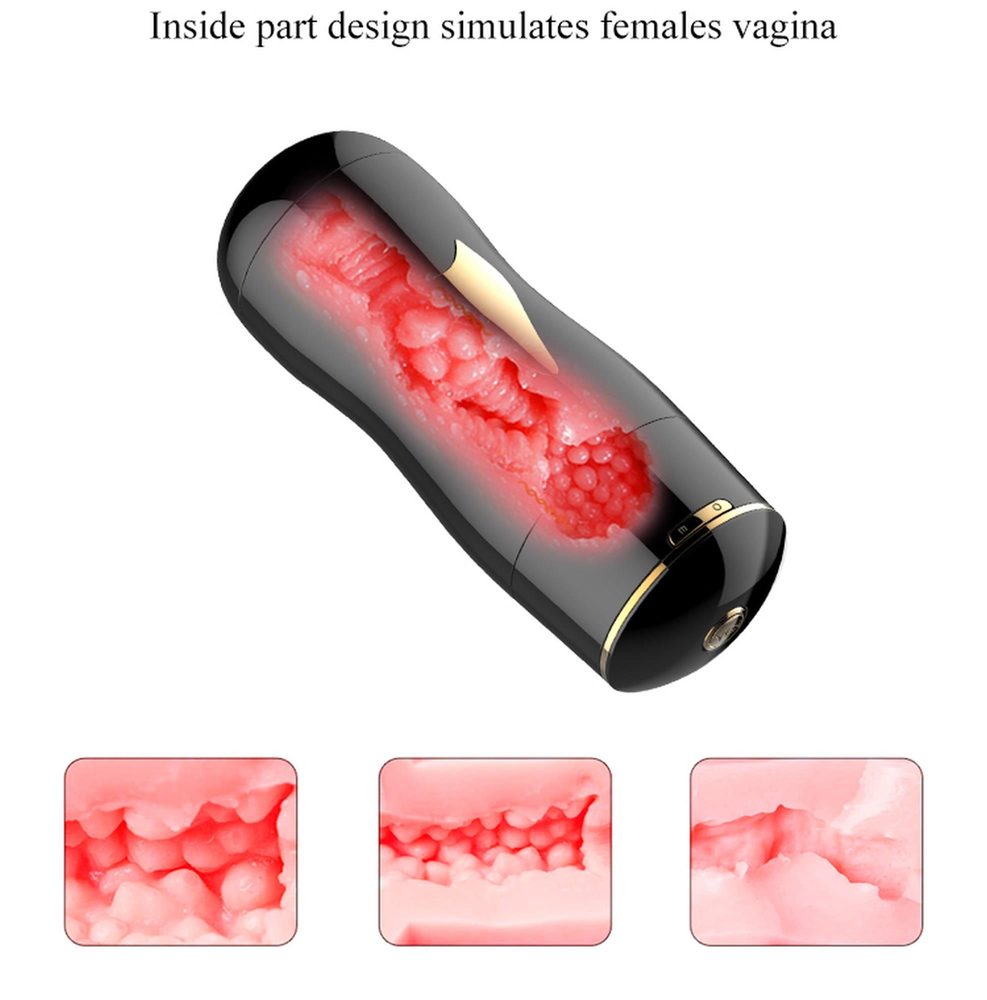 Dwustronny masturbator z wibracją B Series Fox czarny USB