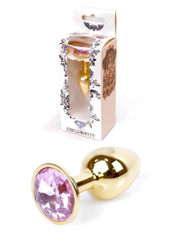 Biżuteria analna ze stali nierdzewnej złota z diamencikiem HeavyFun 7 cm