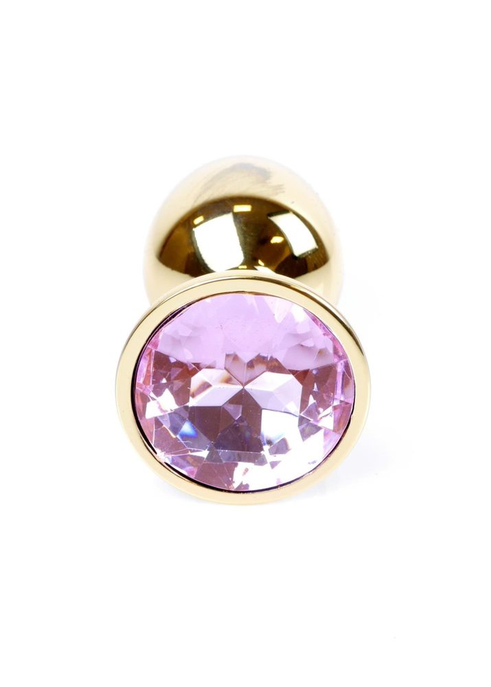 Biżuteria analna ze stali nierdzewnej złota z diamencikiem HeavyFun 7 cm