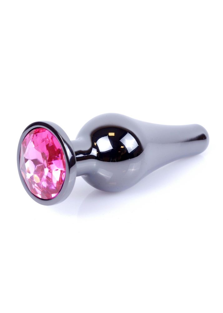 Biżuteria analna stal nierdzewna z różowym diamencikiem HeavyFun 9,5 cm