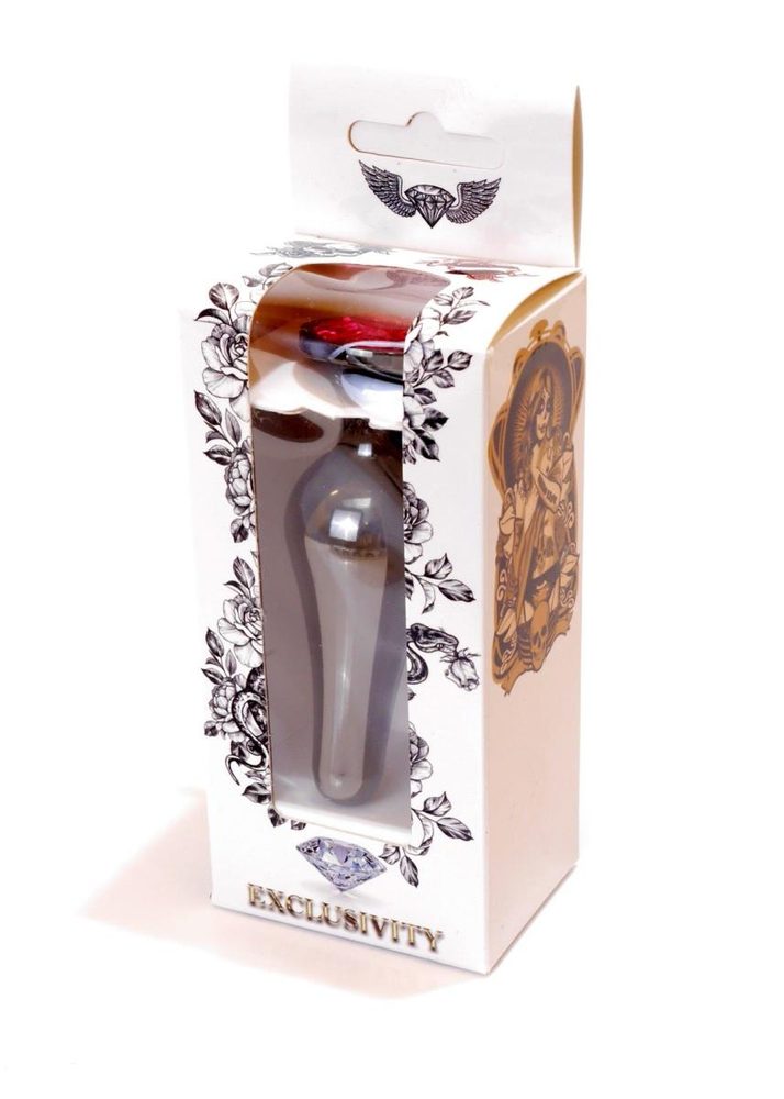 Biżuteria analna stal nierdzewna z różowym diamencikiem HeavyFun 9,5 cm