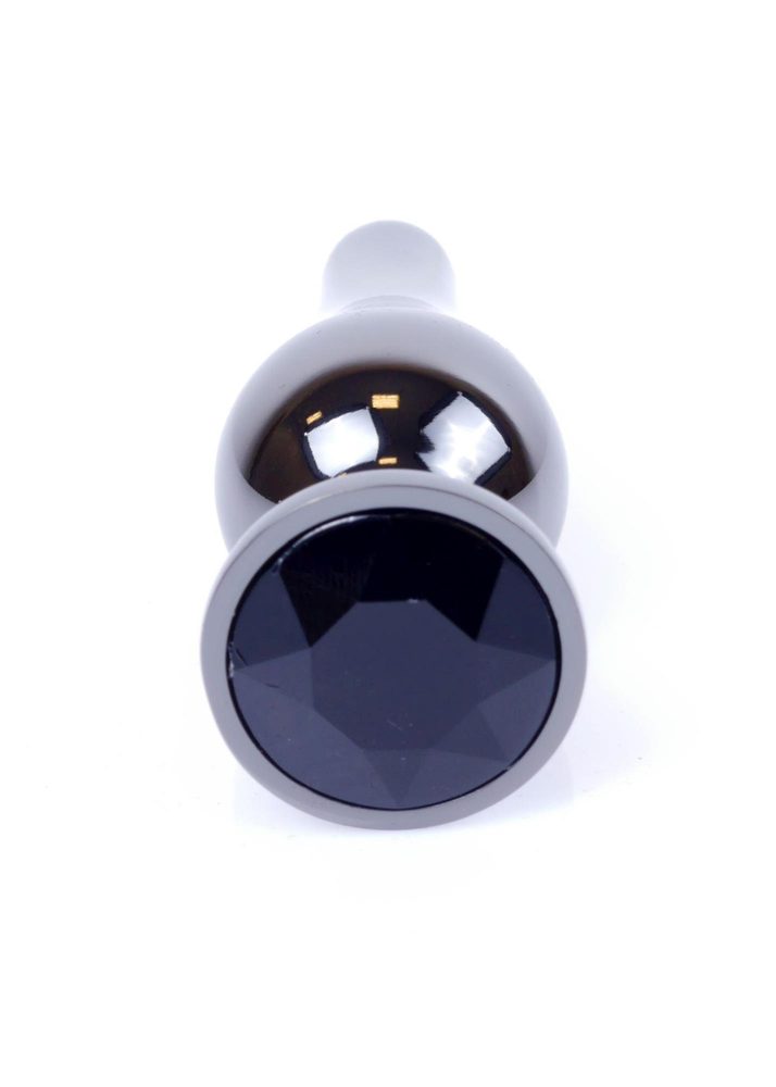 Biżuteria analna stal nierdzewna srebrna z czarnym diamentem 9.5 cm