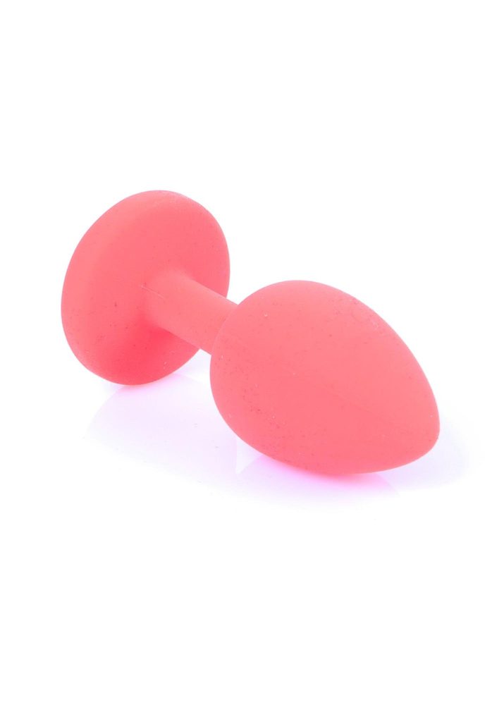 Biżuteria analna silikonowa czerwona z niebieskim diamentem HeavyFun 7 cm