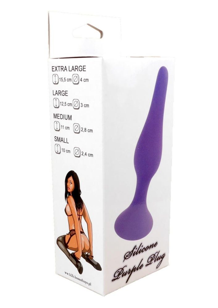 Korek analny silikonowy HeavyFun fioletowy 12,5 cm